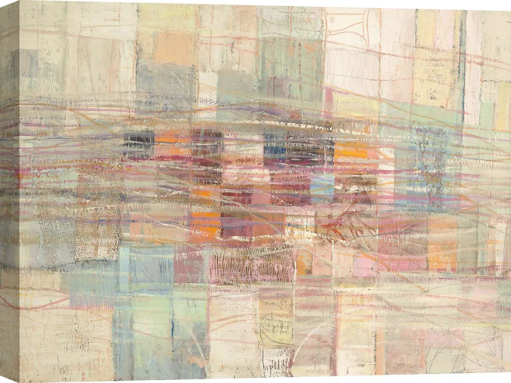 Peinture sur toile Lucas Ville lointaine - Tableau abstrait 100x70 cm