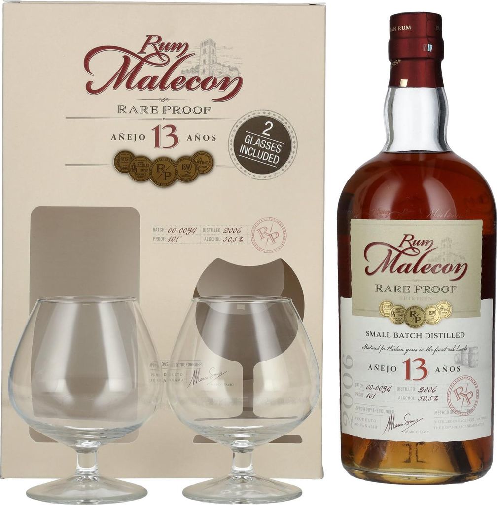 Rum Malecon Añejo 13 Años RARE PROOF 2006 50,5% Vol. 0,7l Produktbild 