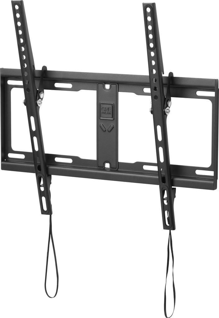 A black TV wall mount is shown against a white background.