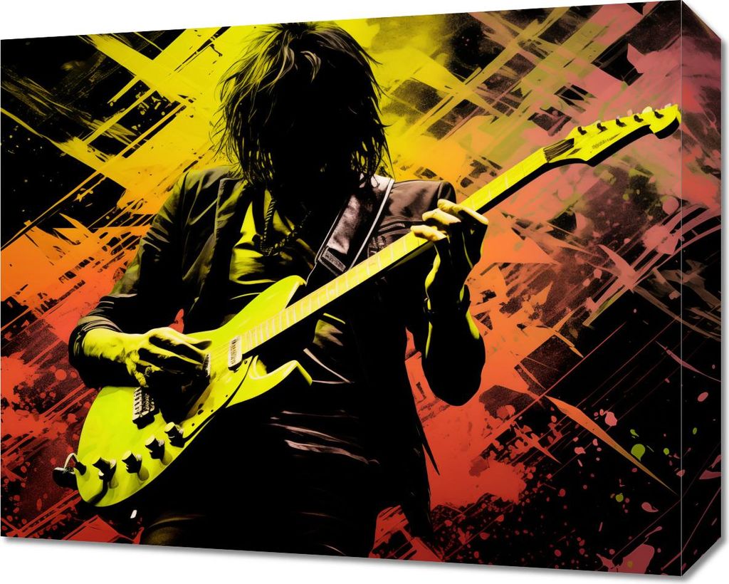 Bild 50x40cm Gitarrenleidenschaft auf der E-Gitarre