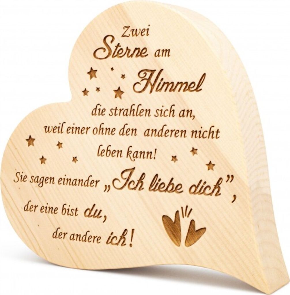 Zirbenherz Zwei Sterne am Himmel 30cm