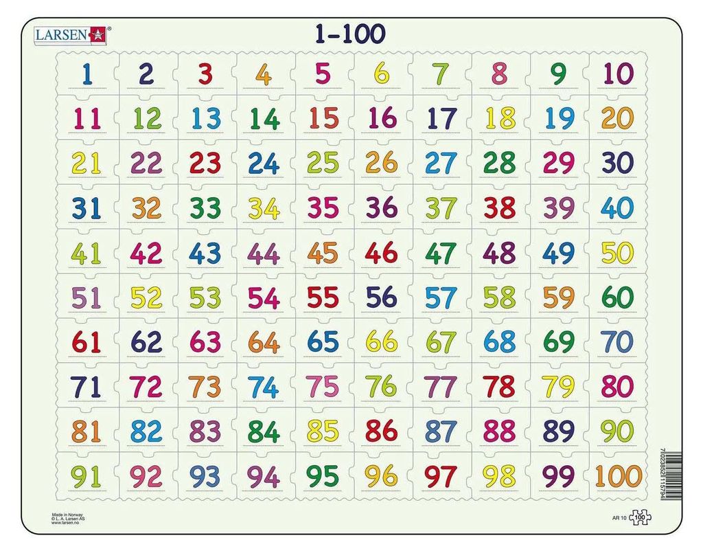 Conteggio 1-100 puzzle da 100 pezzi Immagine del prodotto 