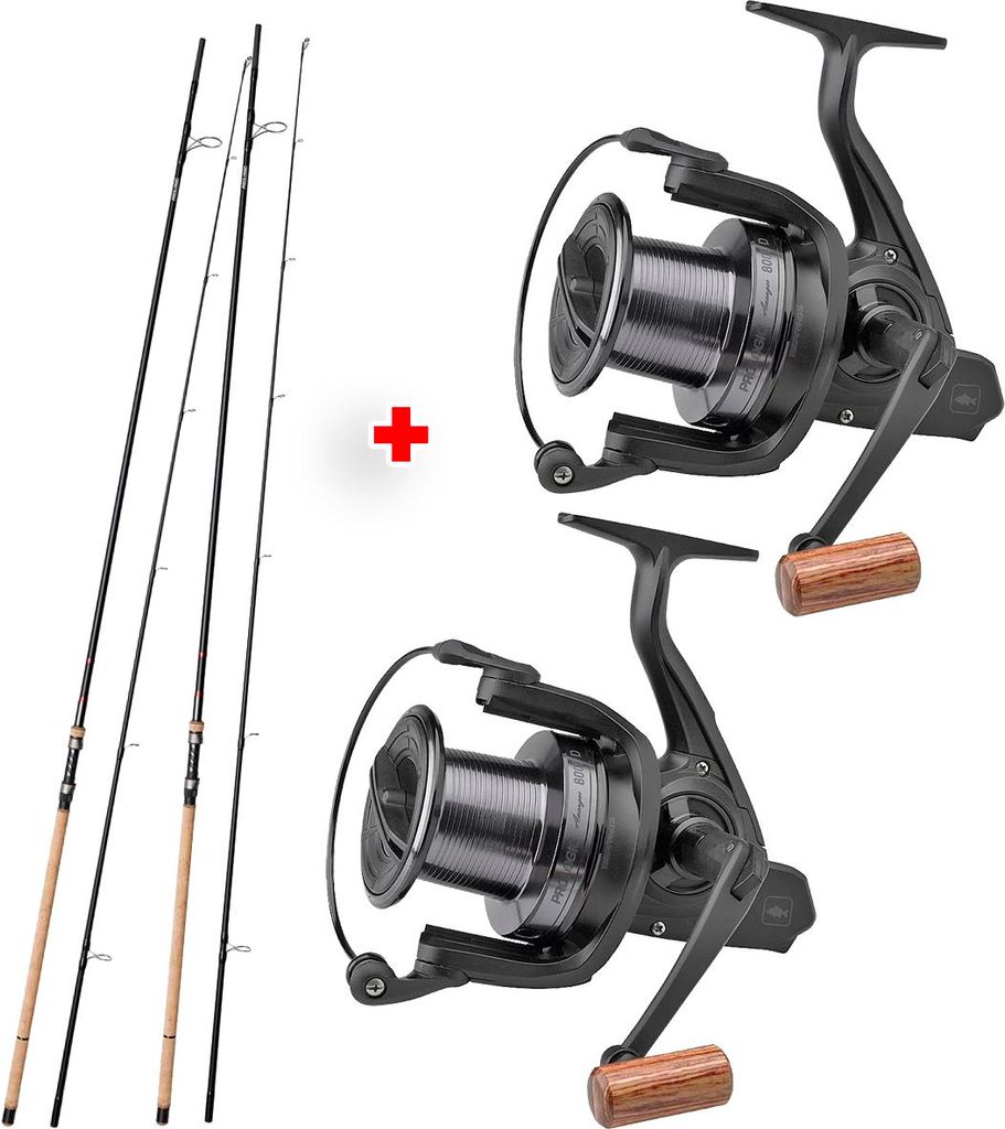 Prologic Avenger Combo Big Carp Karpfen-Angelset 2x Steckrute C1 Avenger Old Skool Karpfenrute 3,60m 3lbs 2-teilig Full Cork + 2x Prologic Avenger ...