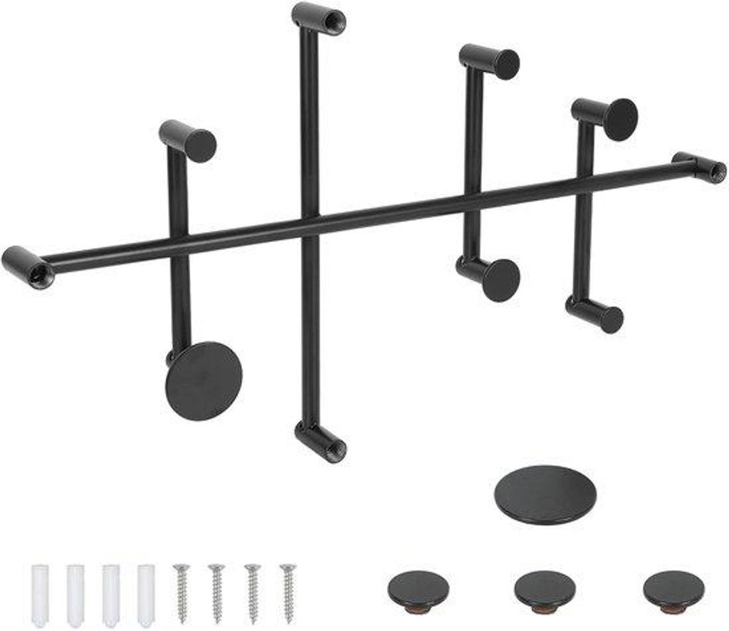 Moderne Metall-Kapstok mit 10 Haken, schwarz