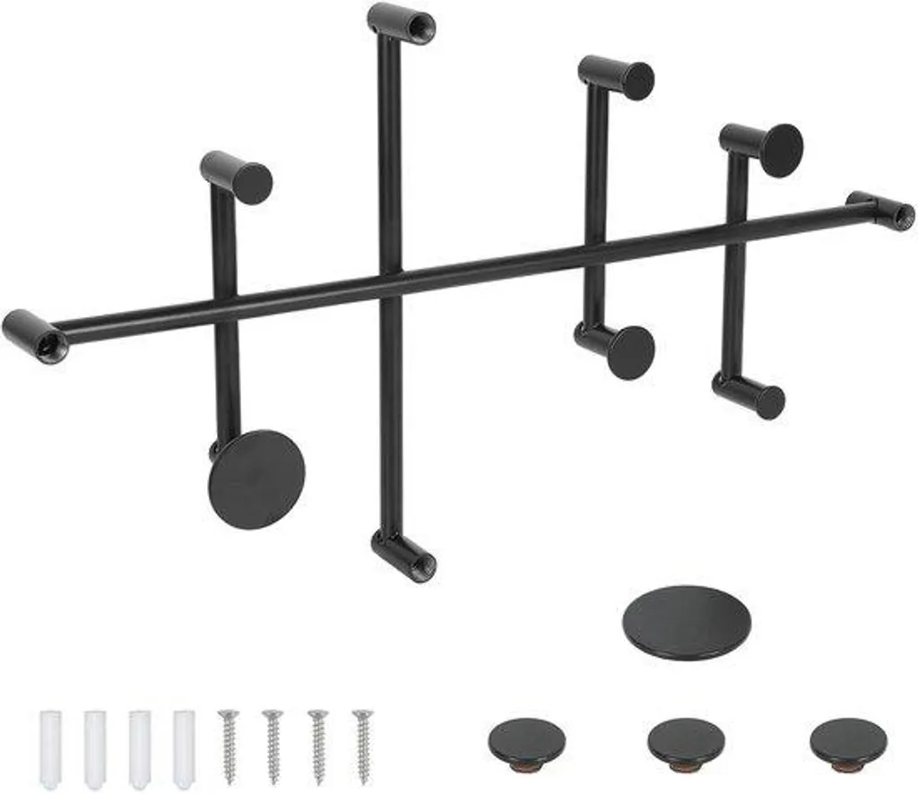 Patère murale noire en métal style industriel pour entrée - Série Linea