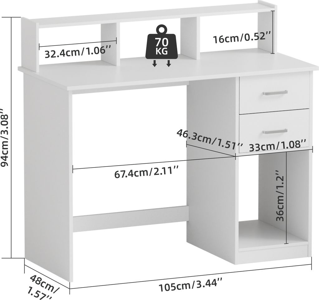 Mondeer Schreibtisch Computertisch mit Aufbewahrungsschrank Produktbild 7