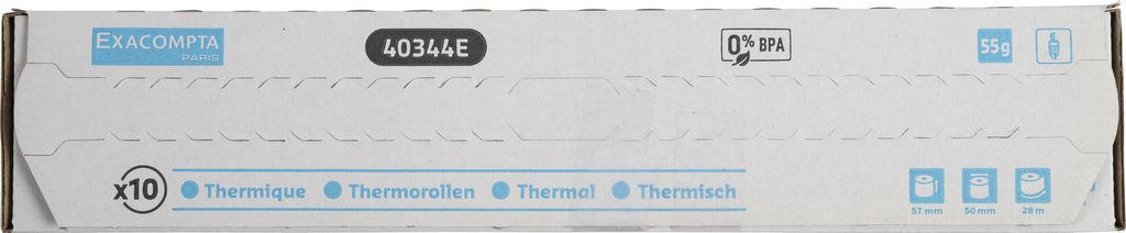 Exacompta 60x Thermorolle 1-lagig 55g/m2 57x28mx12 - Weiß - 40344E