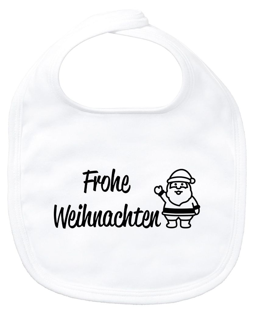 Huuraa Baby Lätzchen Frohe Weihnachten Weihnachtsmann White Klettverschluss Baumwolle Latz Geschenkidee