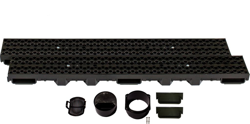 ScarMaxx B125 Entwässerungsrinne Set, Regenwasser Ablauf - Bauhöhe 60 mm - 2m