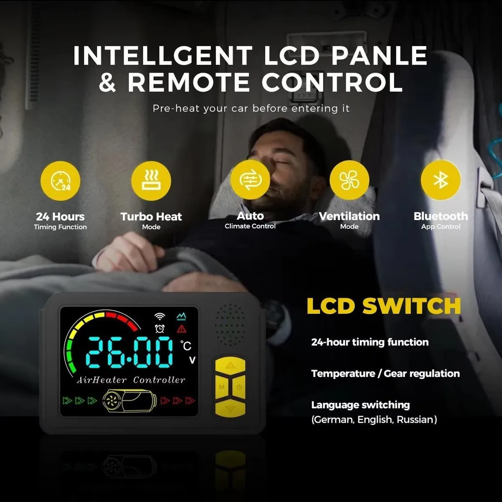 Dégivrage rapide et chaleur constante : Chauffage diesel Bluetooth 12V