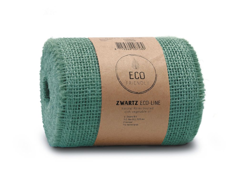 Tischläufer Jute grün eukalyptus 15 cm x 10 m Produktbild 