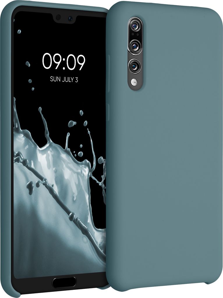 kwmobile Hülle kompatibel mit Huawei P20 Pro Hülle - Silikon Handy Case - Handyhülle weiche Oberfläche - kabelloses Laden - Arctic Night