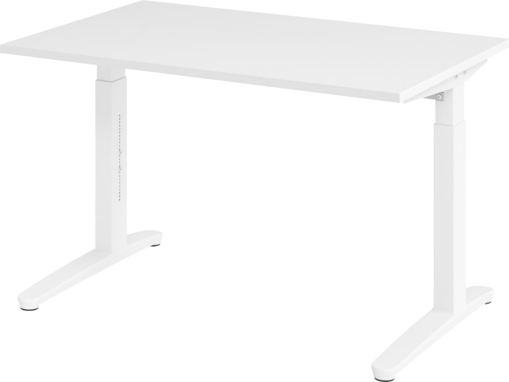 bümö Schreibtisch Serie-XB - Nachbildung: Weiß, Größe: 120 x 80 cm, Gestell: Weiß
