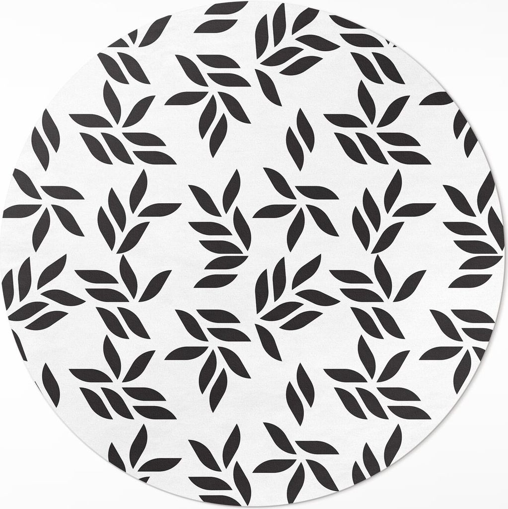 Minimalistisches Blattmuster– Vinylteppich – Indoor Teppich – Flur – Pflegeleicht – Runder Teppich – PVC Teppich – Outdoor Teppich ...