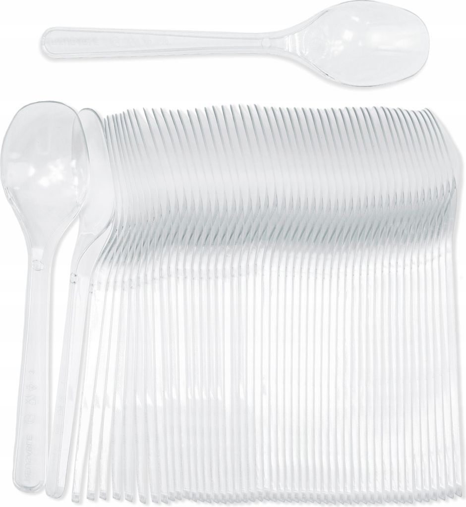 Herbruikbare plastic theelepels, 50 stuks Productafbeelding 