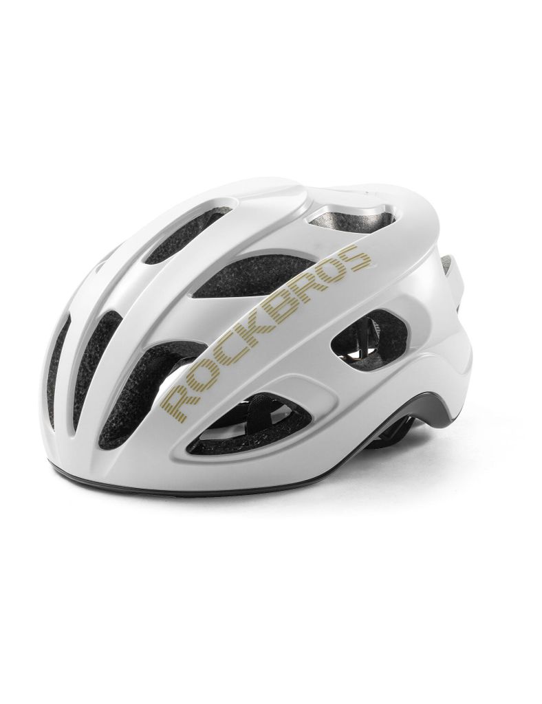 ROCKBROS Fahrradhelm Erwachsene Rennradhelm Leichter Sport-Helm Verstellbar 58-62CM Cityhelm für Damen Herren für MTB Rennrad Weiß glänzend