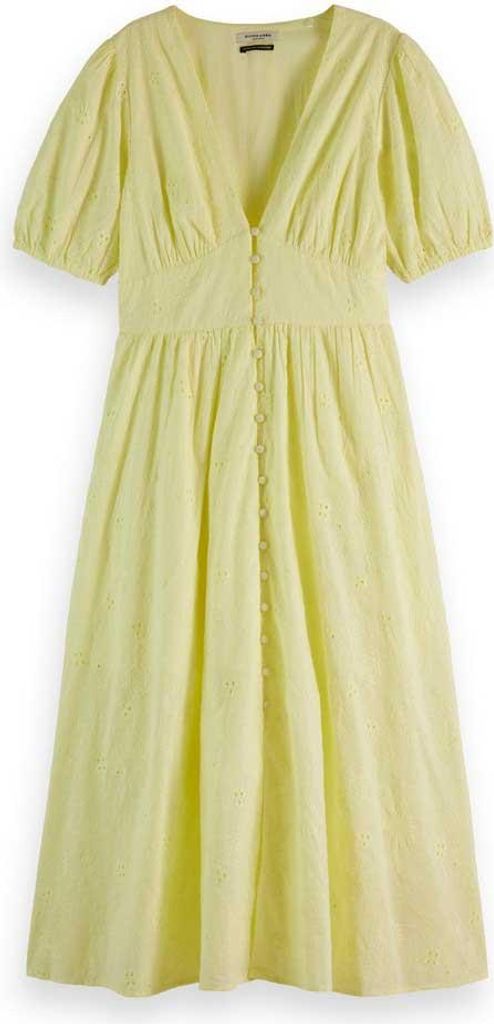 Scotch & Soda 177726 Kurzarm Midi-kleid Gelb 34 Frau Gelb 34