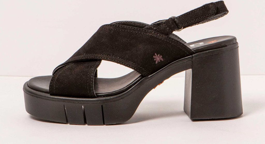 Art Sandalen mit hohem Absatz Damen 1990 NOBUCK BLACK / EIVISSA Farbe Schwarz