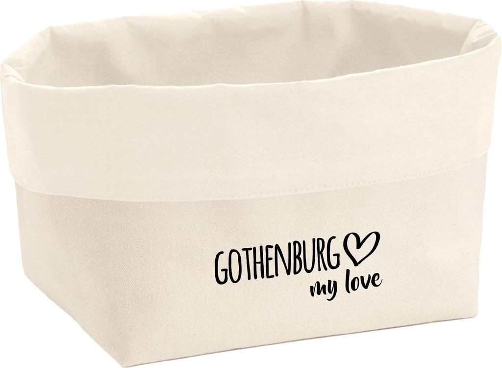 Huuraa Organizer Gothenburg my love 3 Liter Medium Canvas Baumwolle Utensilo Geschenkidee