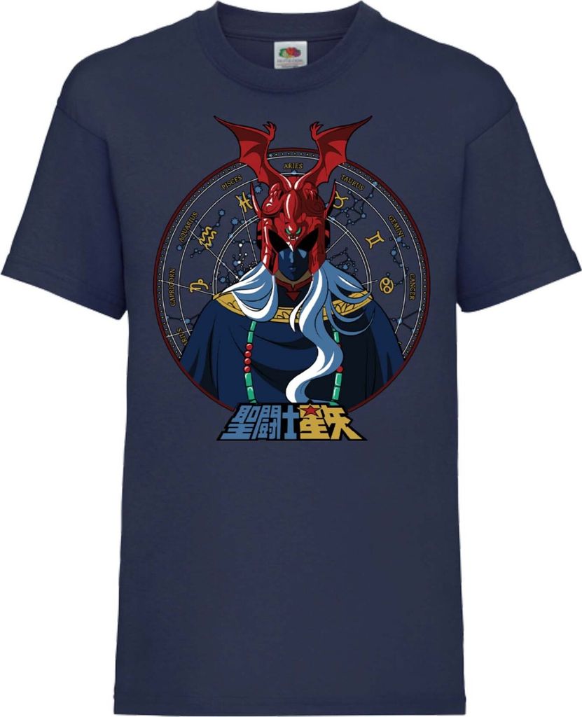 Kinder T-Shirt Saint Anime Seiya Knights Of The Zodiac Pope Ares Pope Ares, 9-11 Jahr - 140 / Dunkelblau