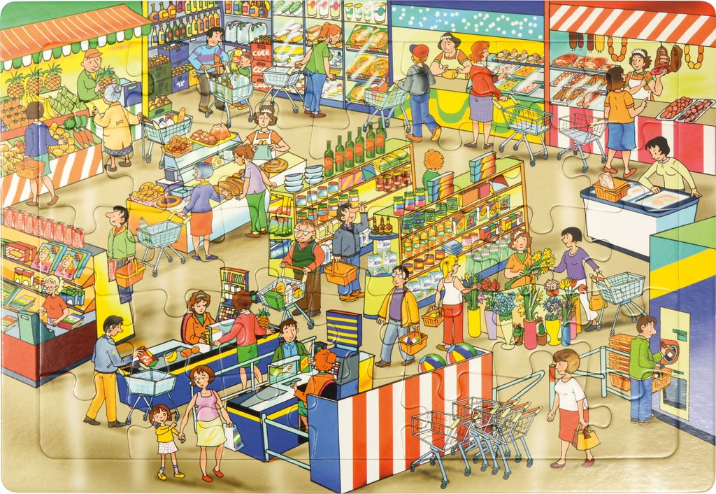 EDUPLAY 120405 Puzzle Markt, bunt, 35-teilig (1 Set)