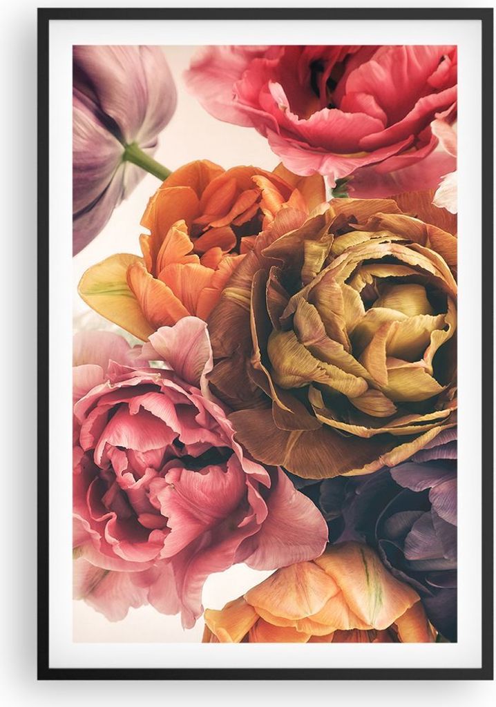 Gerahmtes Poster - Schwarzer Rahmen - Blumenstrauß Blumen Braut - 61x91,5 cm - Wand Bild - Wanddeko - Wandbilder - Kunstposter - Wandposter - Bild...