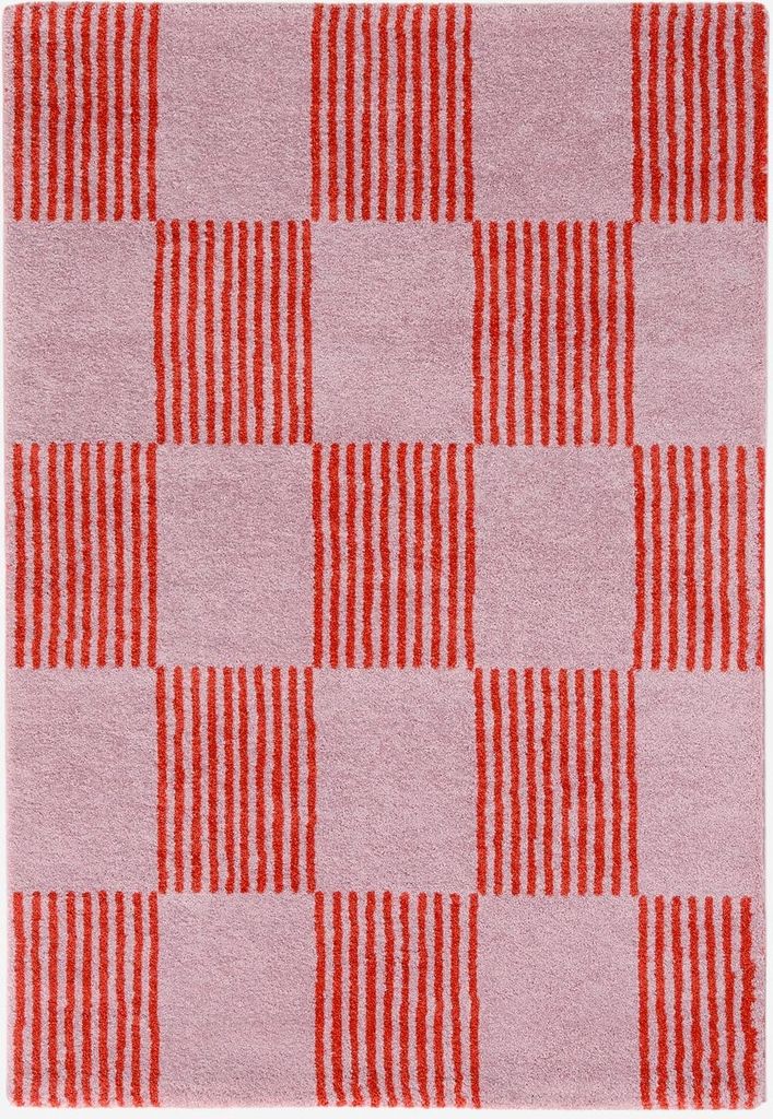 sweeek - Indoor-Teppich rot und rosa kariert