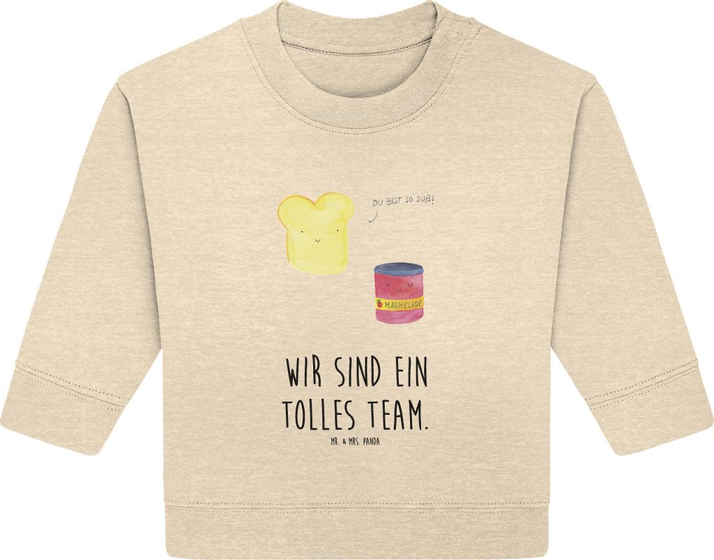 Mr. & Mrs. Panda Organic Baby Pullover Toast Marmelade 24. - 36. Monat - Natural Raw - Geschenk, Toastbrot, Brot, Bullover, Lustige Sprüche, Dream...