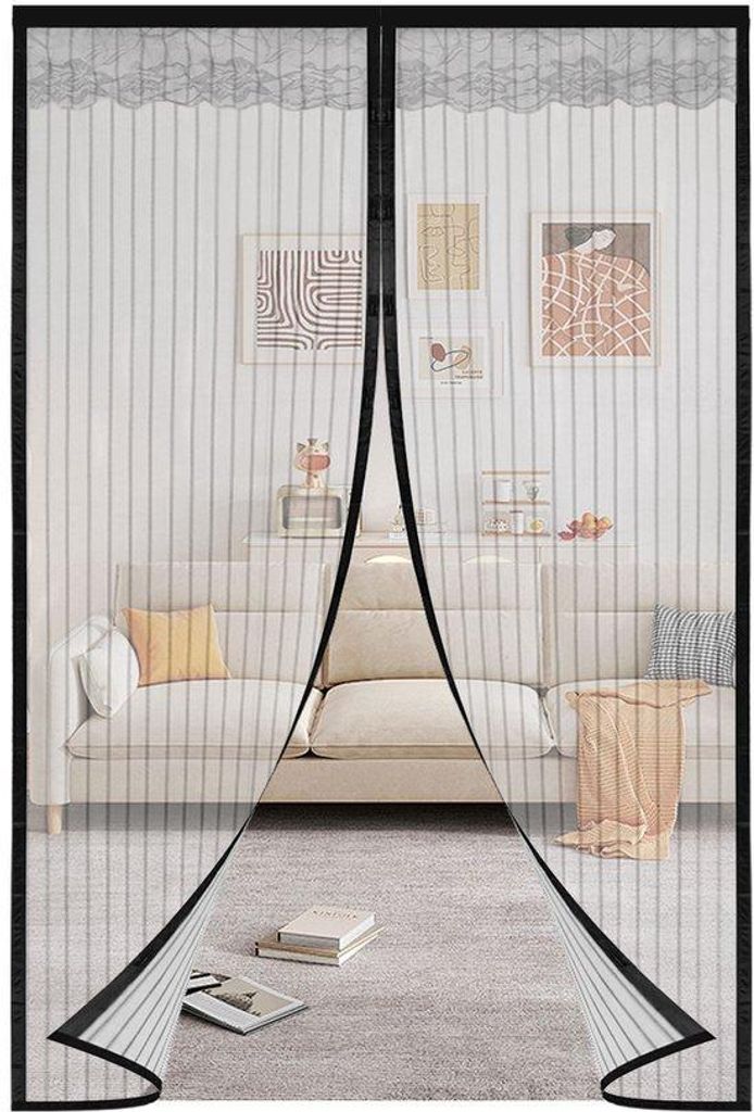 Magnetisches Fliegengitter 120 x 240 cm - Insektenschutz - Lamellenhor ohne Bohren
