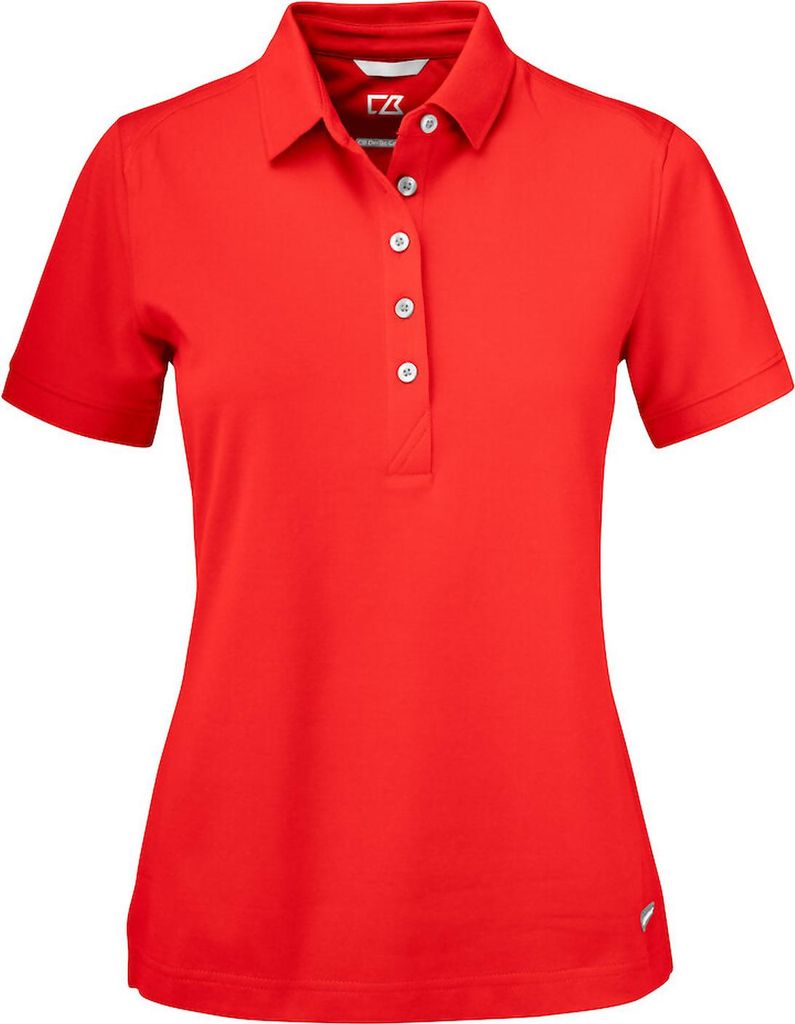 Cutter & Buck Advantage Poloshirt für Damen | Größe XS | Red | Drytec Baumwolle + 35 UV-Schutz | Herren Poloshirt Kurzarm | Polohemd Herren | Ba...