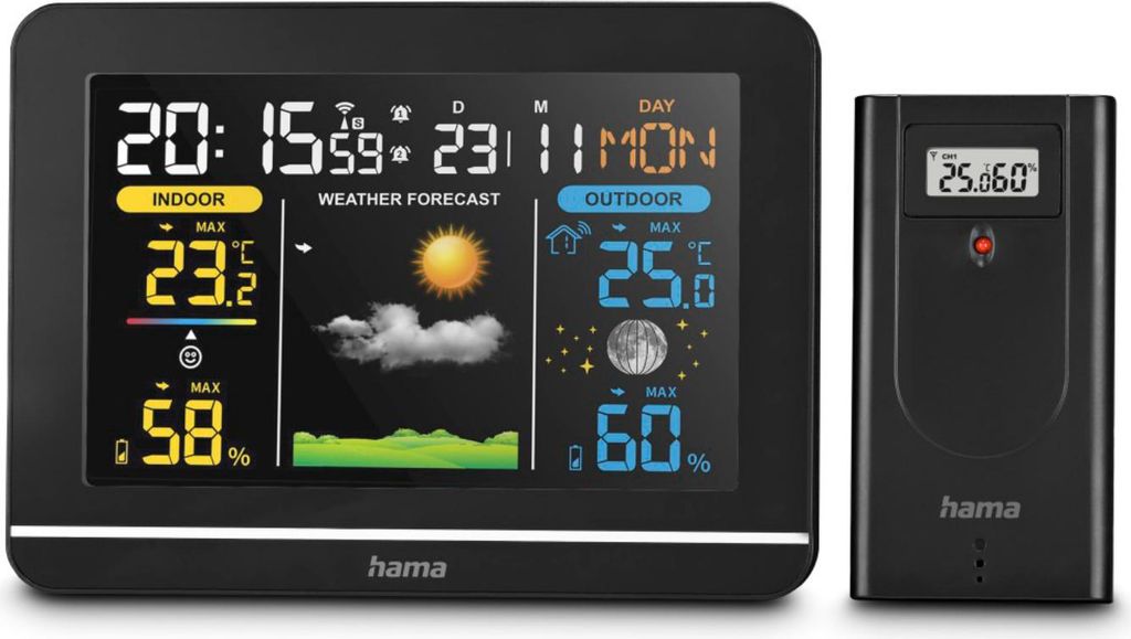 Hama Usedom Wetterstation, schwarz Image du produit 