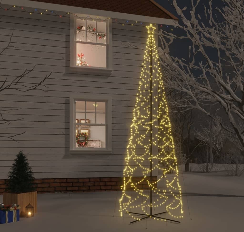 VidaXL LED Weihnachtsbaum 5 Meter - Kegelförmiger Lichterbaum Mit 1400 LEDs