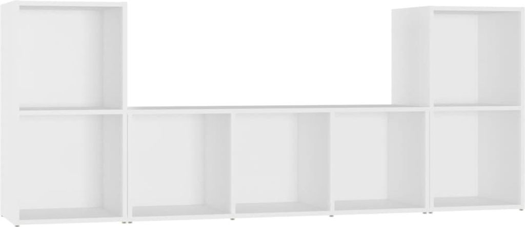 vidaXL 3-tlg. TV-Schrank-Set Weiß Holzwerkstoff