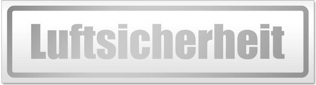 Kiwistar Luftsicherheit Magnetschild Schild magnetisch - 60cm Silber - Magnetfolie für Auto PKW Kfz