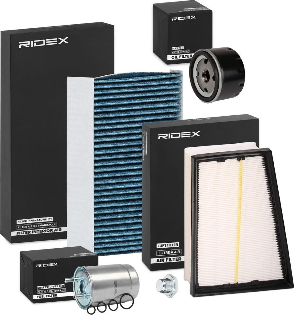 RIDEX Filterset Inspektionspaket Filtersatz für RENAULT MEGANE III Grandtour (KZ0/1) Megane III Schrägheck (BZ0/1) MEGANE III Coupe (DZ0/1) MEGAN...