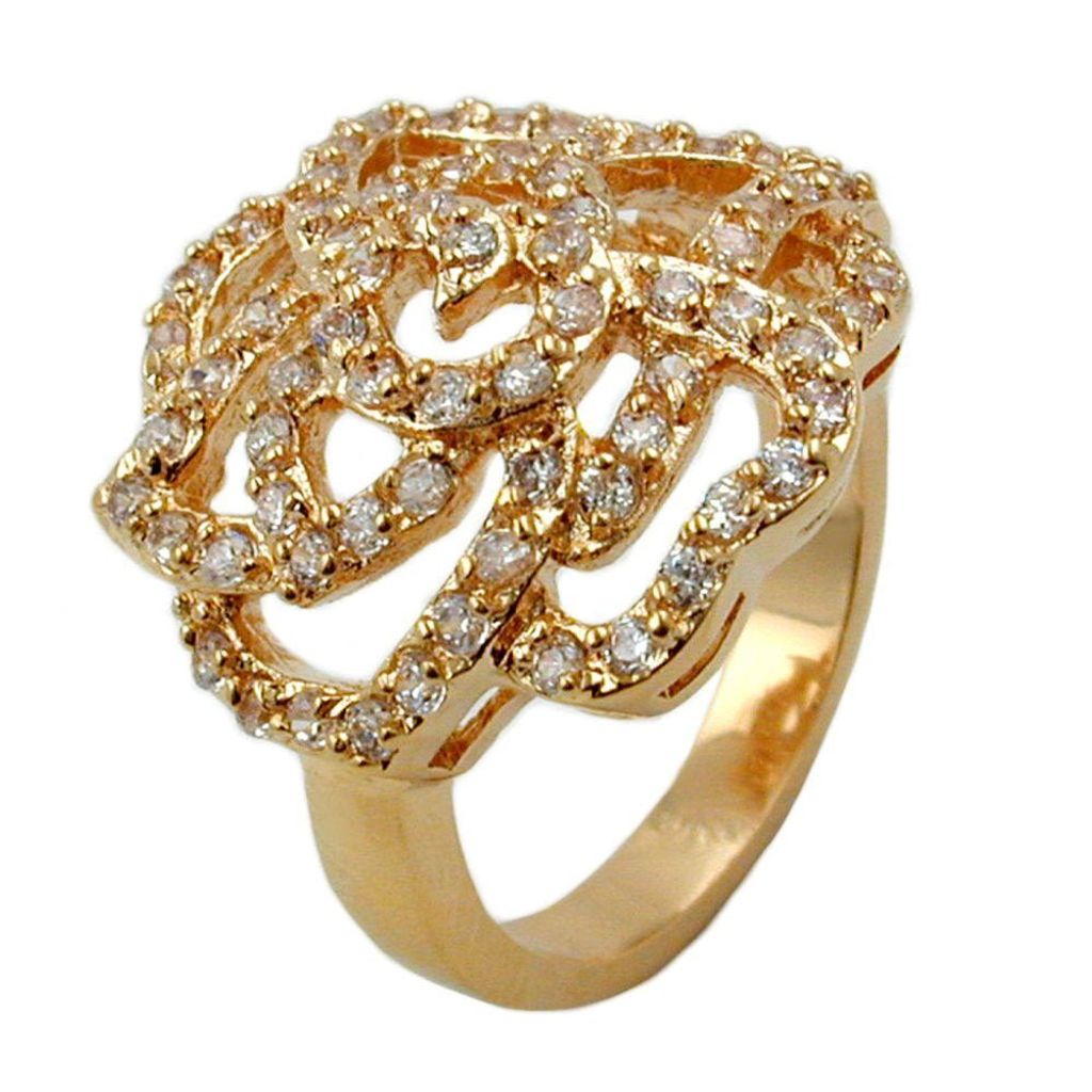 Ring mit weißen Zirkonias mit 3 Mikron vergoldet Ringgröße Produktbild 