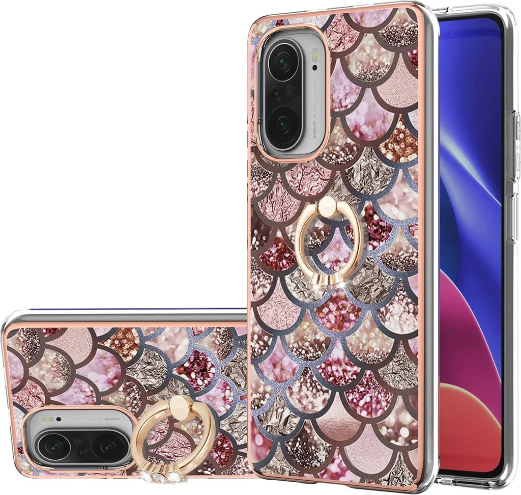 Custodia Xiaomi Poco F3 Mi 11i Silicone TPU con Anello Caffè