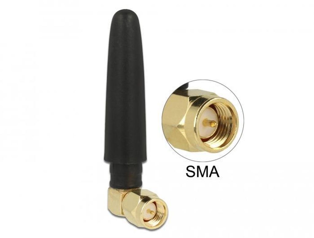 DELOCK LTE Antenne SMA St 90° 2dBi omnidirektional starr sw