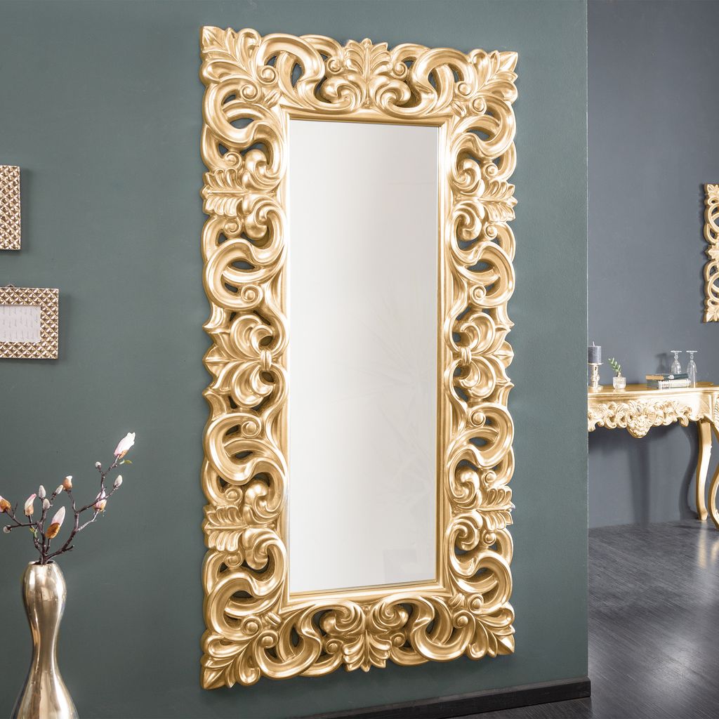 Großer Barock Design Spiegel VENICE gold antik 90x180cm Produktbild 1