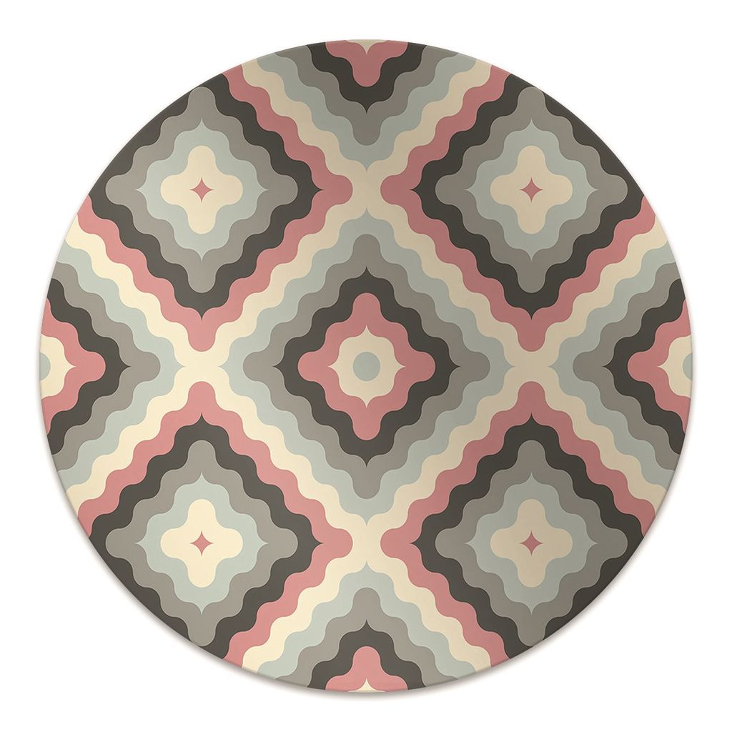 Rundmatte - Stuhlunterlage Bürostuhlunterlage - Rund Ø 100 cm - Bodenmatte - Fußmatte - Retro-Illusion.