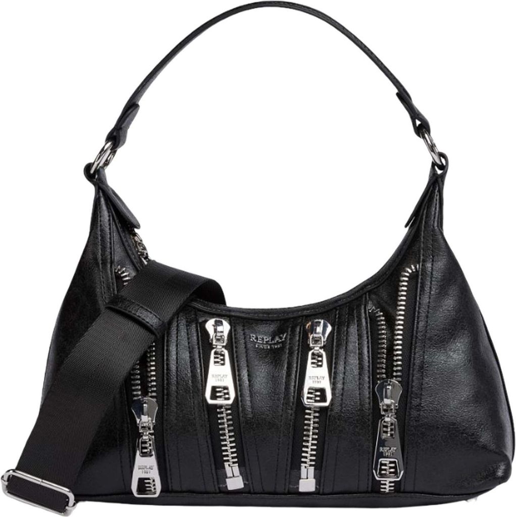 REPLAY Umhängetasche Schultertasche Crossbody Bag Black schwarz