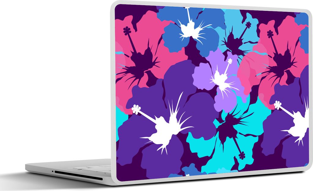 MuchoWow Laptop Aufkleber Sticker Cover Tropisch - Blumen - Hawaii - Muster 25x18 cm - Laptop-Deko