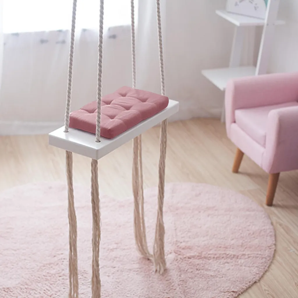 Altalena Interno Rosa Wood & Hemp: Il Must-Have per Camerette Boho - 3