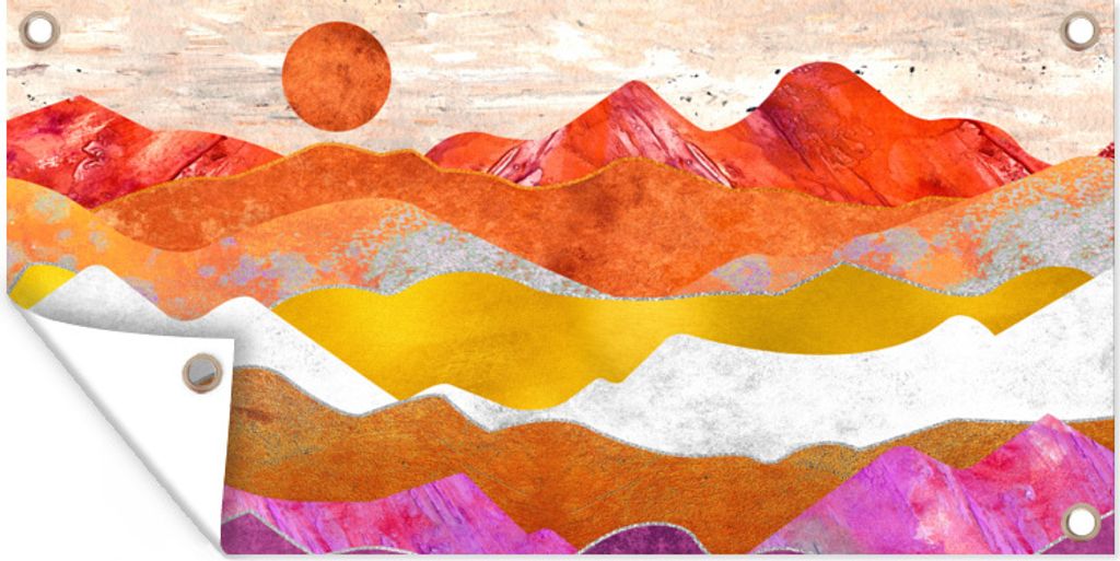 MuchoWow 160x80 cm Outdoor-Poster Gartendeko Sichtschutz Garten Poster für den Garten Lesbisch - Stolz - Gold