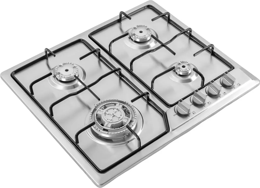 Plaque de cuisson gaz 4 brûleurs encastrable pour gaz naturel et butane
