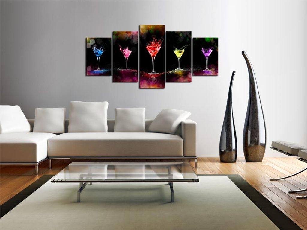 Akustikbild Abstrakt 200x100 cm Bilder Akustikschaum Hochleistungsschallabsorber Schallschutz Leinwand 5 tlg Wandbild Raumakustik Schalldämmung 02...