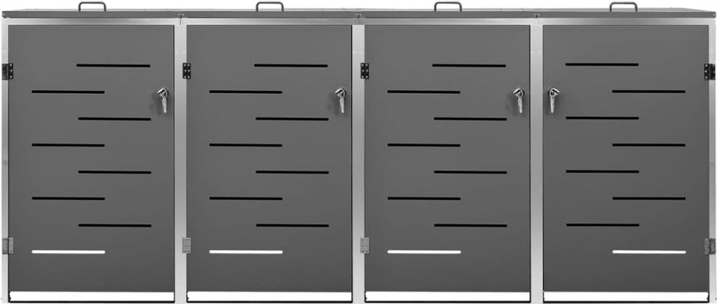 Box na odpadky pro 4 koše 276,5x77,5x115,5 cm nerezová ocel Obrázek produktu 5