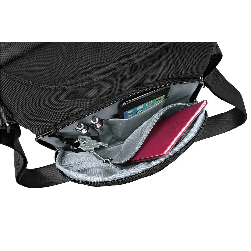 Sacoche Tablette Verticale en Polyester Noir - Messenger Bag Compact