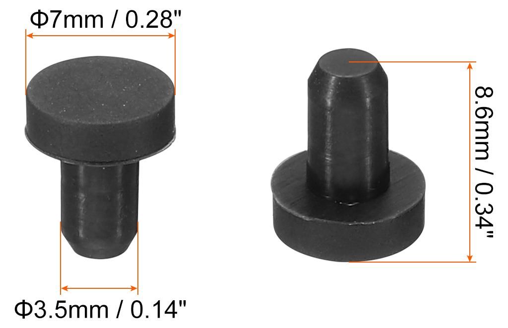12 Stš¹ck Silikon Gummistopfen Weiche Flexible Stopfen fš¹r 3-3,5 mm Loch Schwarz