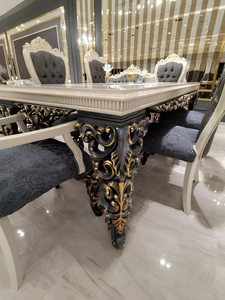 s Esszimmer Set mit Esstisch, 6 Stühlen und stilvoller eleganz